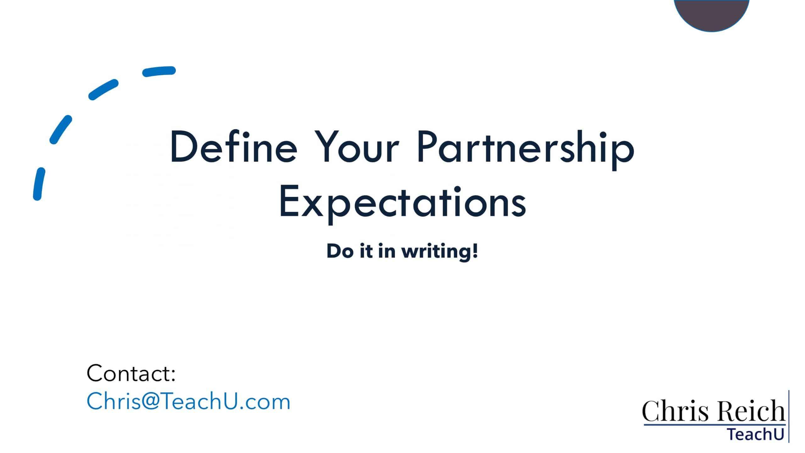 Establishing Clear Expectations and Metrics for Successful partnerships