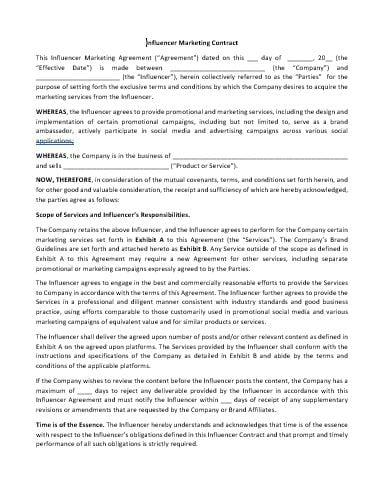 Understanding Influencer Agreements and Their Key Components